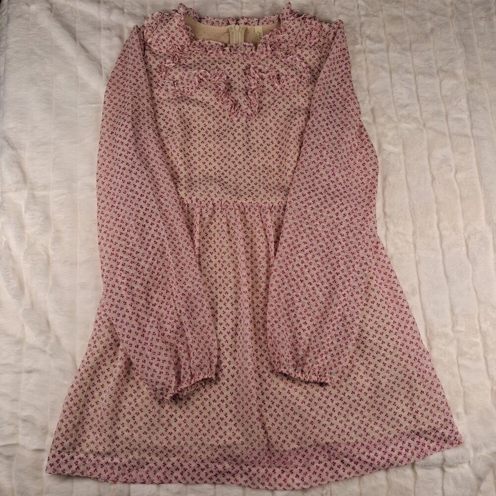 Free People Nouveau Butterfly Pink Dress Size 2 Whimsical Boho Cottage